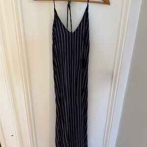 Old Navy Navy and White Striped Maxi Dress
